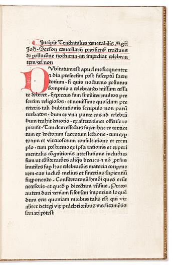 Gerson, Johannes (1363-1429) De Pollutione Nocturna.